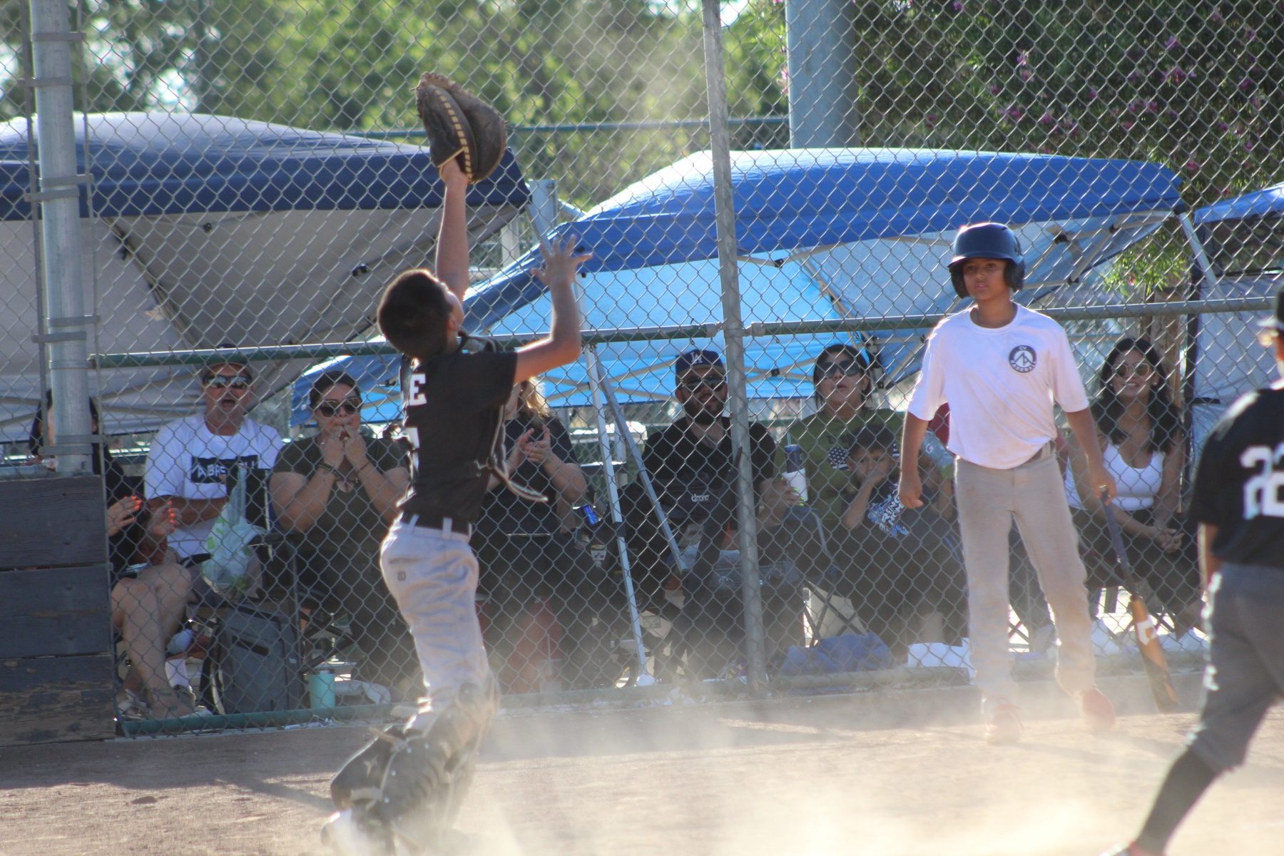 Luke Sevilla blocking a difficult pitch