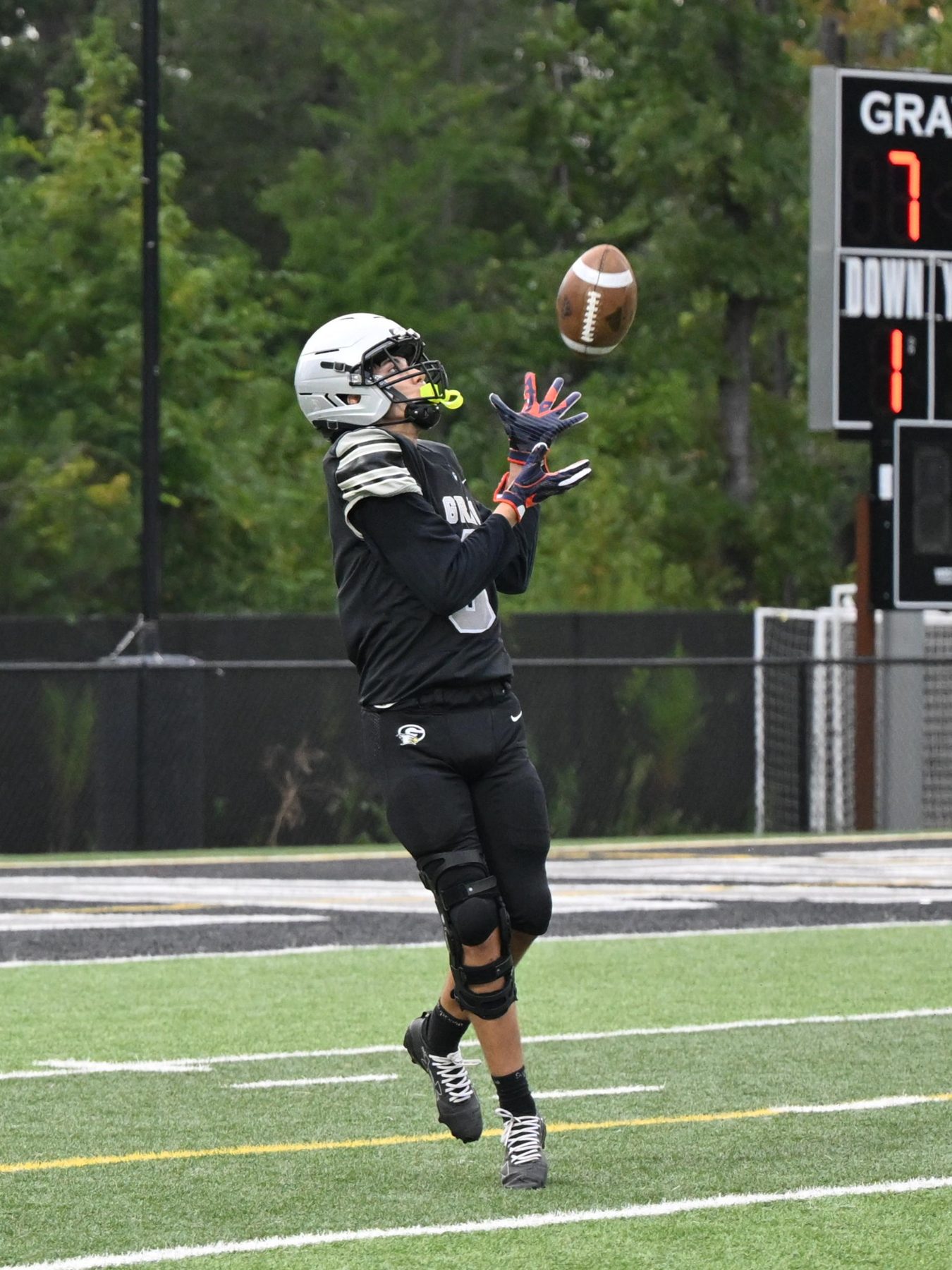 Luke Sevilla tracking a pass for Gray Collegiate Academy in 2026