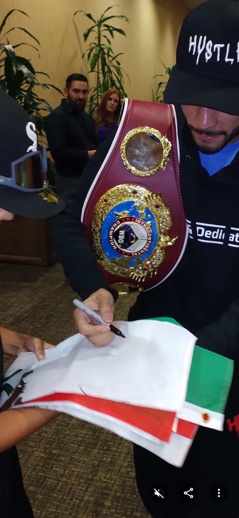 Young Luke Sevilla at a boxing event