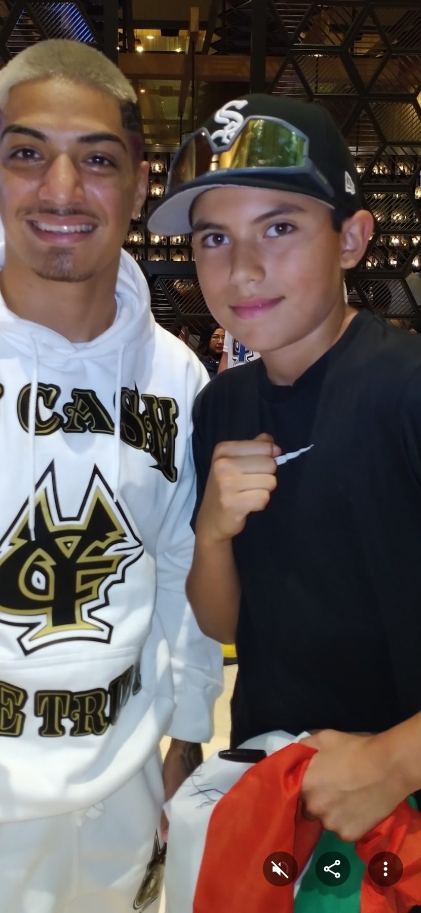 Young Luke Sevilla at a boxing promotional event