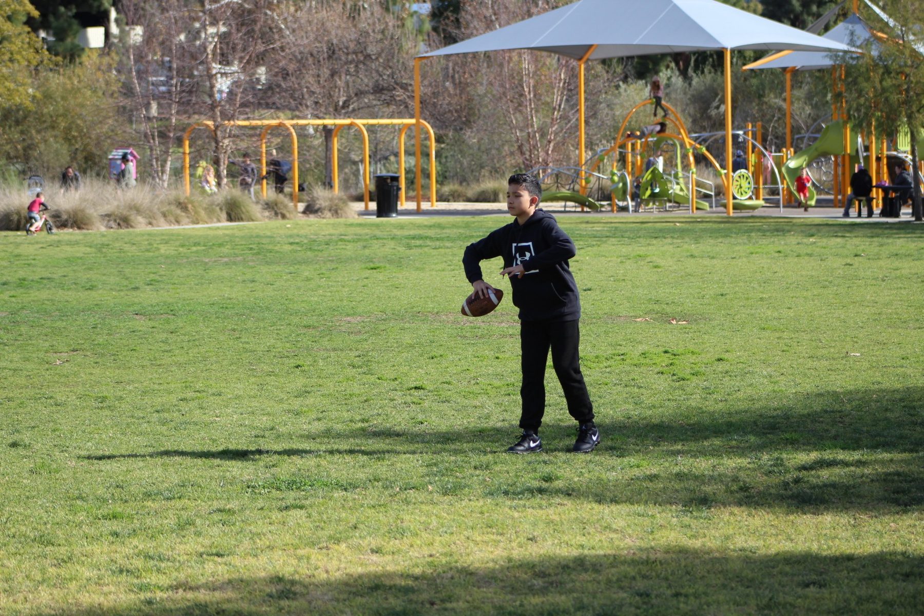 Luke Sevilla during youth football practice