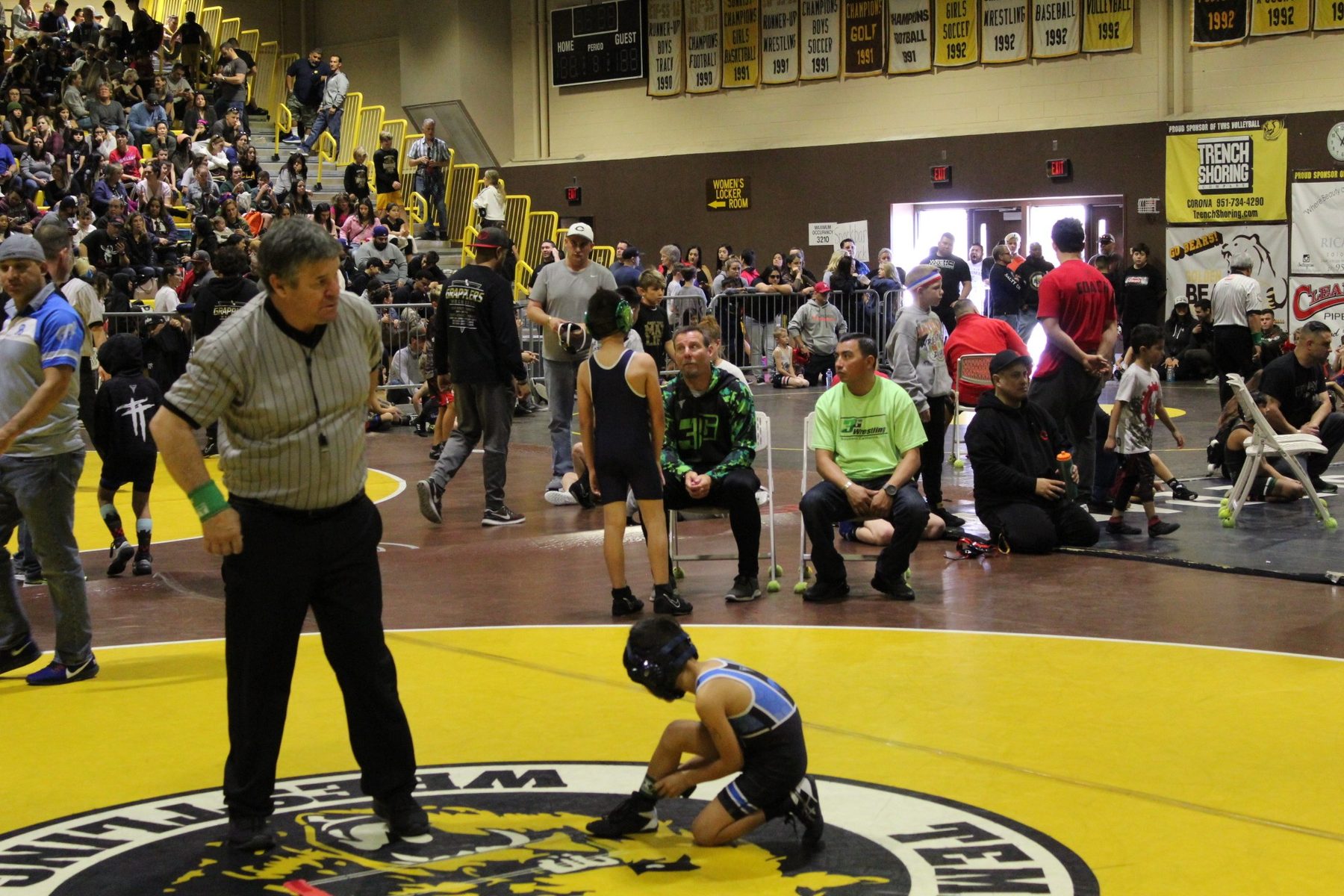 Luke Sevilla at a youth wrestling event